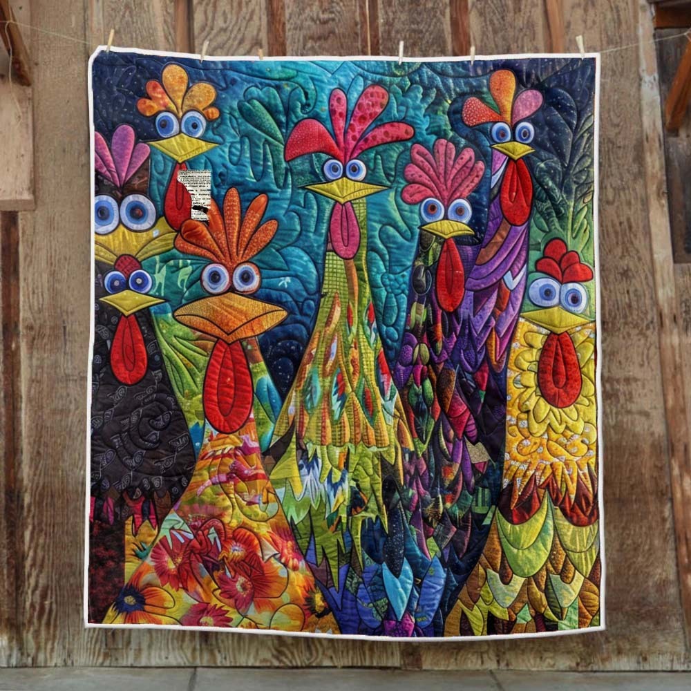 Whimsical Chickens Blanket - D197 - Premium Blanket-Jolura
