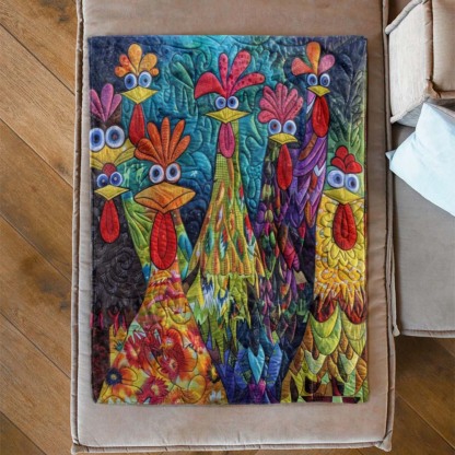 Whimsical Chickens Blanket - D197 - Premium Blanket-Jolura