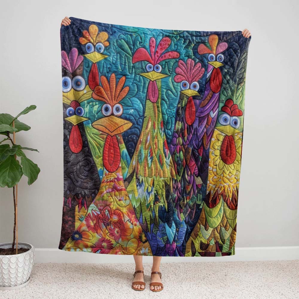 Whimsical Chickens Blanket - D197 - Premium Blanket-Jolura