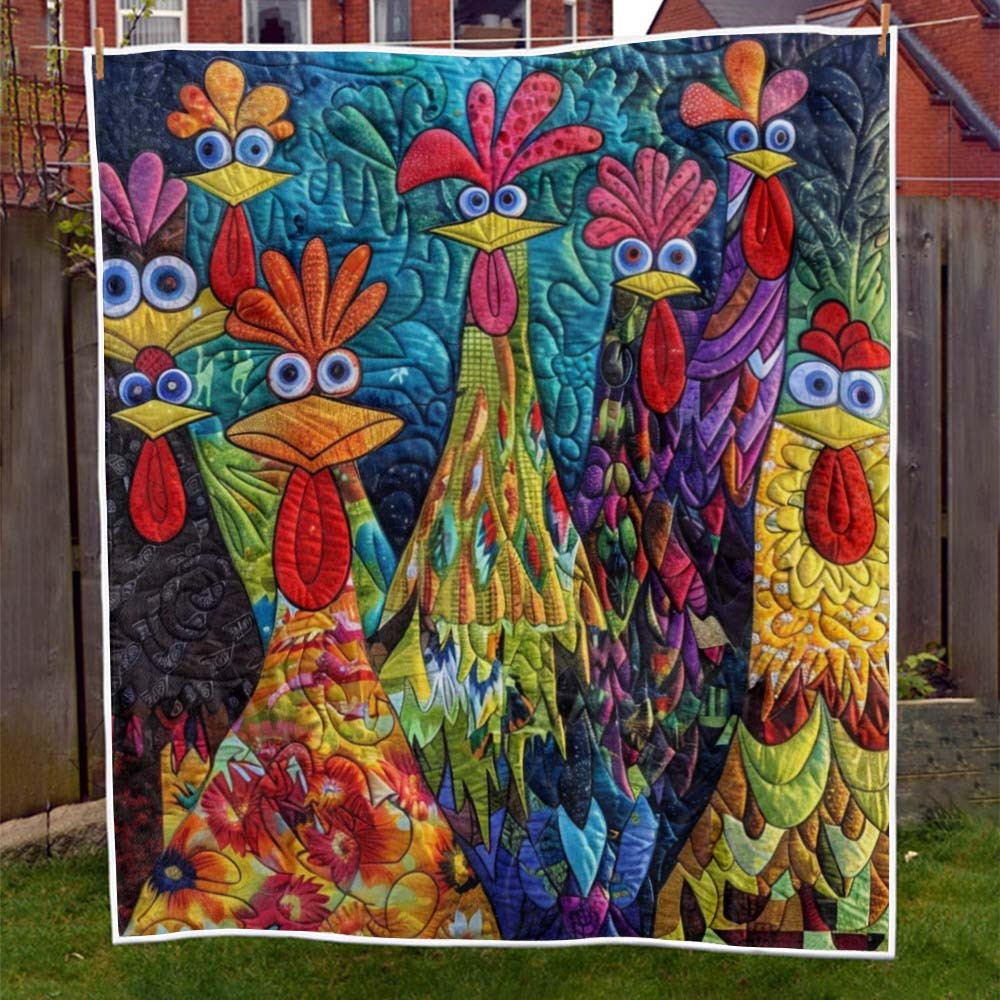 Whimsical Chickens Blanket - D197 - Premium Blanket-Jolura
