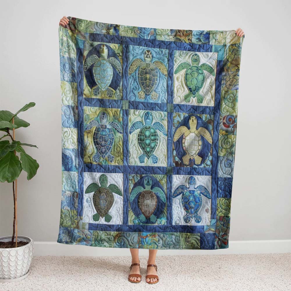 Turtle Tide Blanket - D198 - Premium Blanket-Jolura
