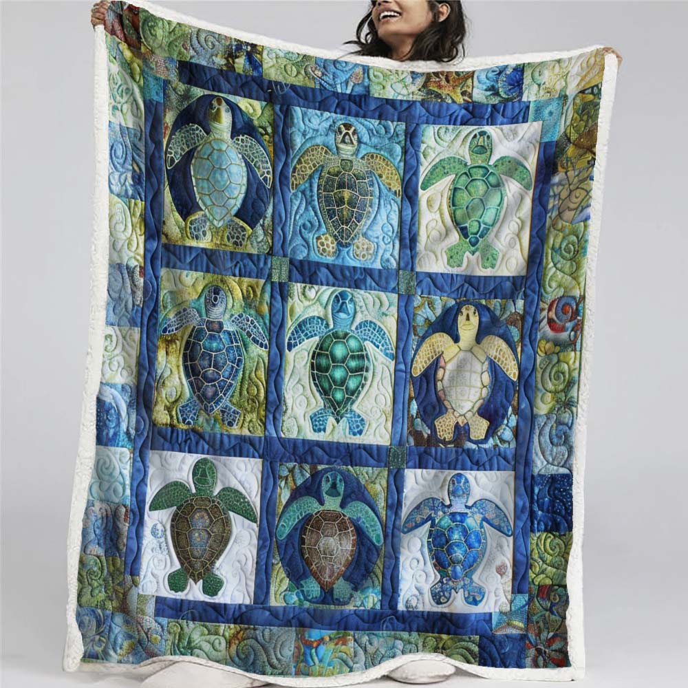 Turtle Tide Blanket - D198 - Premium Blanket-Jolura