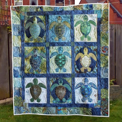Turtle Tide Blanket - D198 - Premium Blanket-Jolura