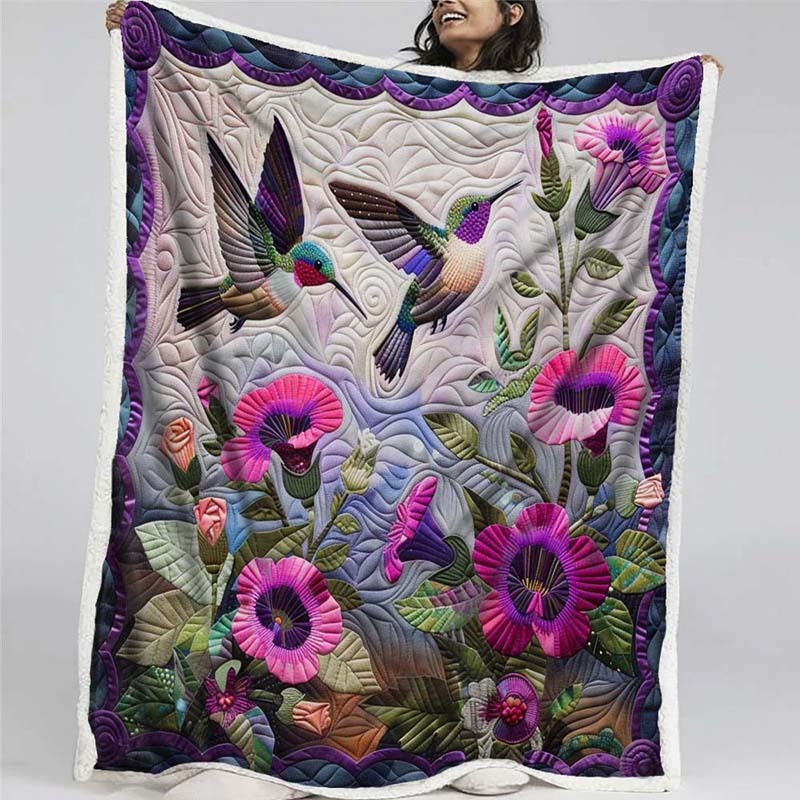 Hummingbirds Blanket - D202 - Premium Blanket-Jolura