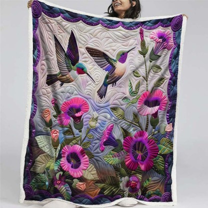 Hummingbirds Blanket - D202 - Premium Blanket-Jolura
