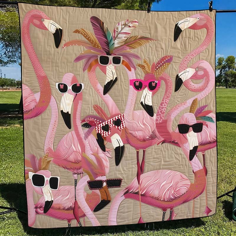 Tropical Delight Flamingo Blanket - D218 - Premium Blanket-Jolura