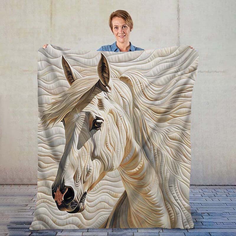White Horse Blanket - D223 - Premium Blanket-Jolura