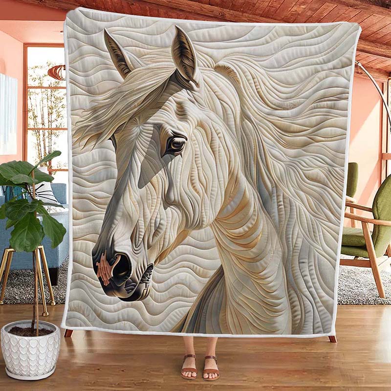 White Horse Blanket - D223 - Premium Blanket-Jolura