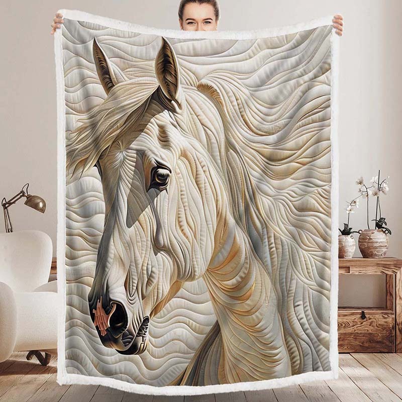 White Horse Blanket - D223 - Premium Blanket-Jolura