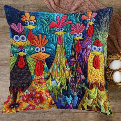 Whimsical Chickens D234 Pillow Case-Jolura