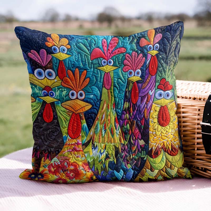 Whimsical Chickens D234 Pillow Case-Jolura