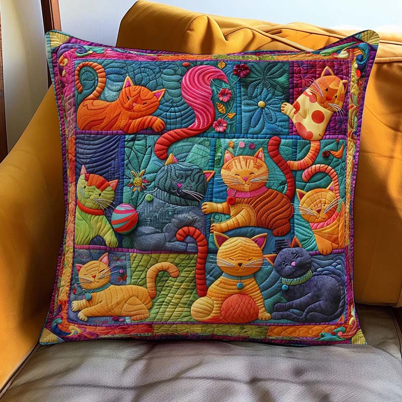Cute Cats And Colorful Yarns D237 Pillow Case-Jolura