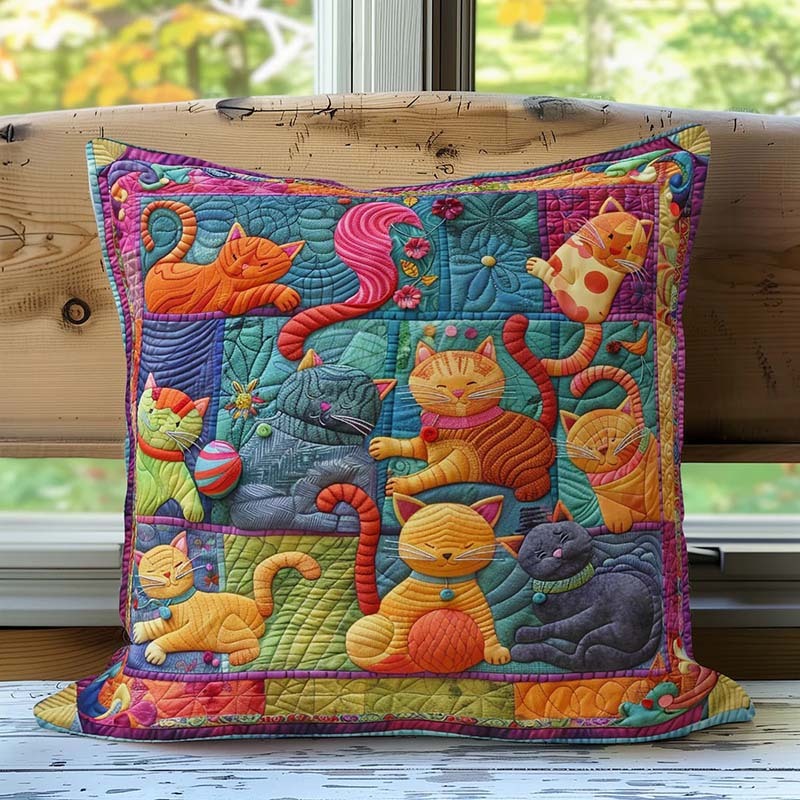 Cute Cats And Colorful Yarns D237 Pillow Case-Jolura