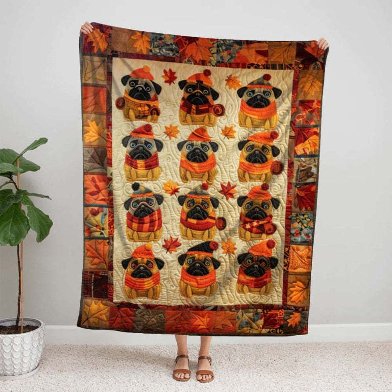 Autumn Vibe Pugs Blanket - D241 - Premium Blanket-Jolura
