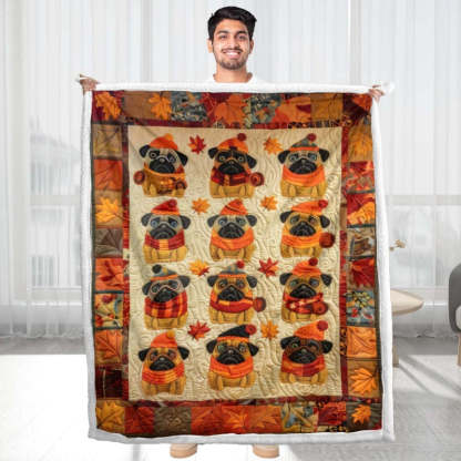 Autumn Vibe Pugs Blanket - D241 - Premium Blanket-Jolura