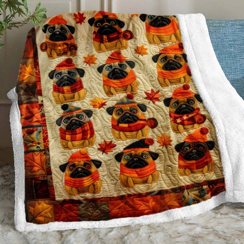 Autumn Vibe Pugs Blanket - D241 - Premium Blanket-Jolura