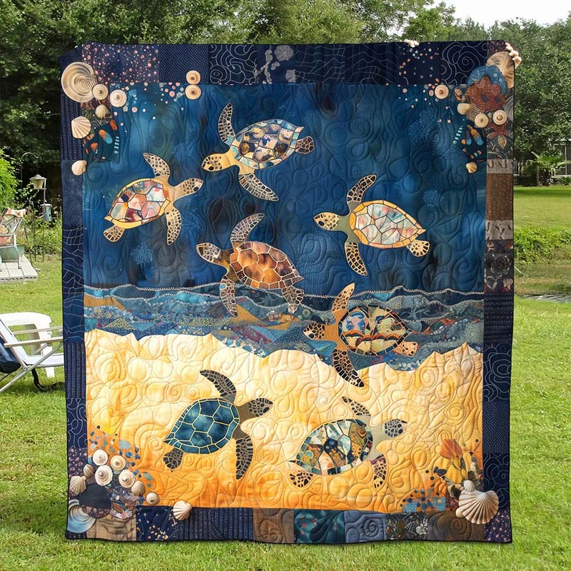 Sea Turtle Mingle Blanket - D243 - Premium Blanket-Jolura