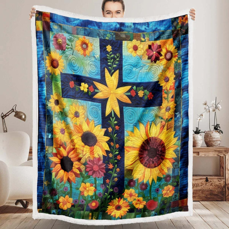 Sunlit Cross Blanket - D246 - Premium Blanket-Jolura