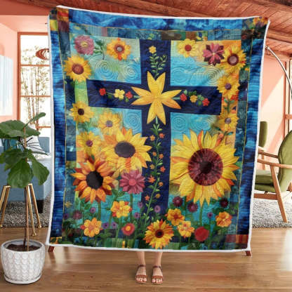 Sunlit Cross Blanket - D246 - Premium Blanket-Jolura