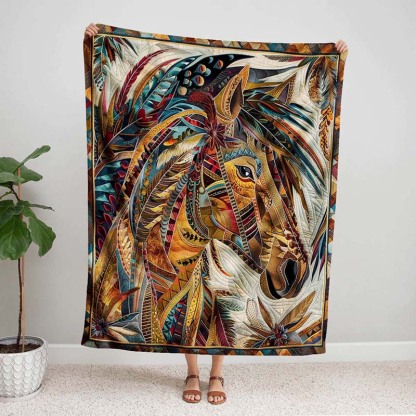 Horse Native Blanket - D247 - Premium Blanket-Jolura