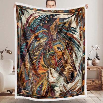 Horse Native Blanket - D247 - Premium Blanket-Jolura