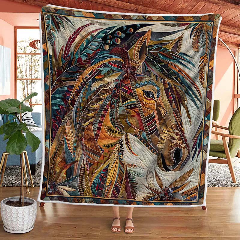 Horse Native Blanket - D247 - Premium Blanket-Jolura