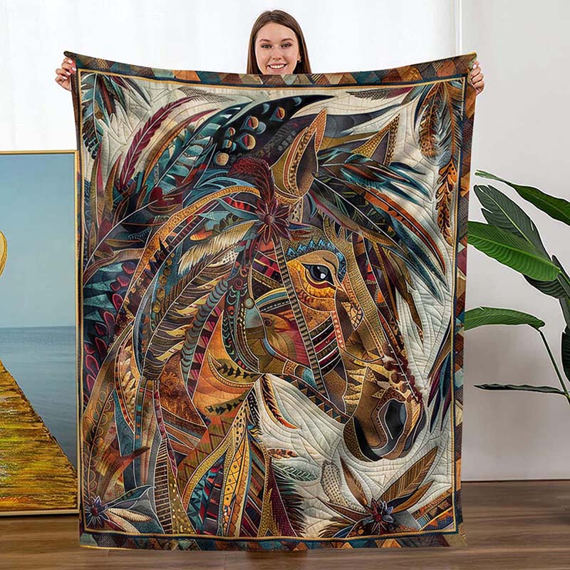 Horse Native Blanket - D247 - Premium Blanket-Jolura