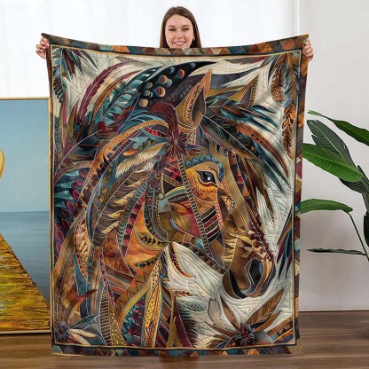 Horse Native Blanket - D247 - Premium Blanket-Jolura