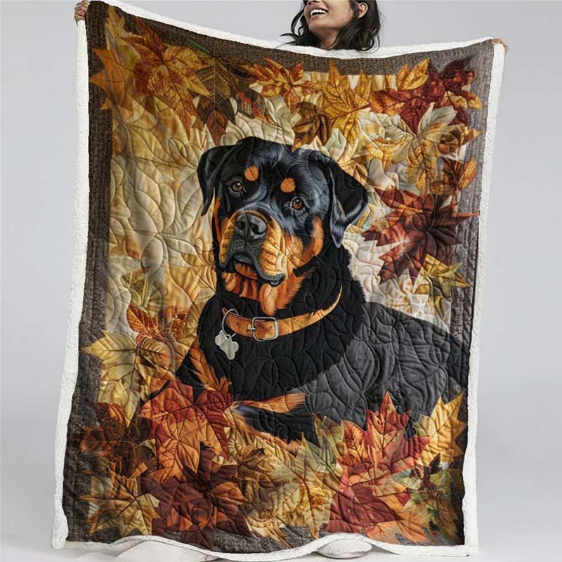 Rottweiler'S Autumn Breeze Blanket - D248 - Premium Blanket-Jolura