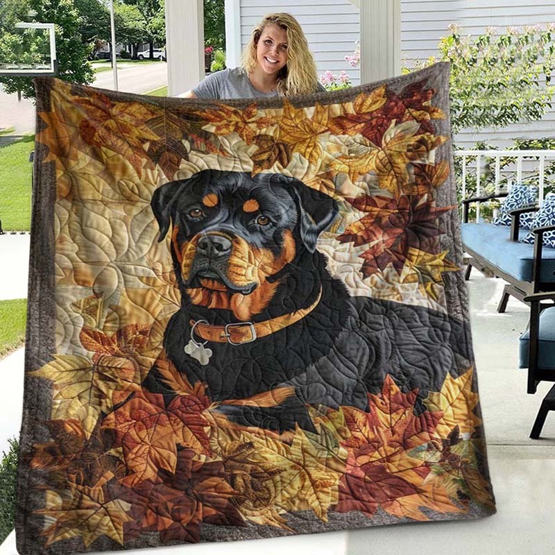 Rottweiler'S Autumn Breeze Blanket - D248 - Premium Blanket-Jolura