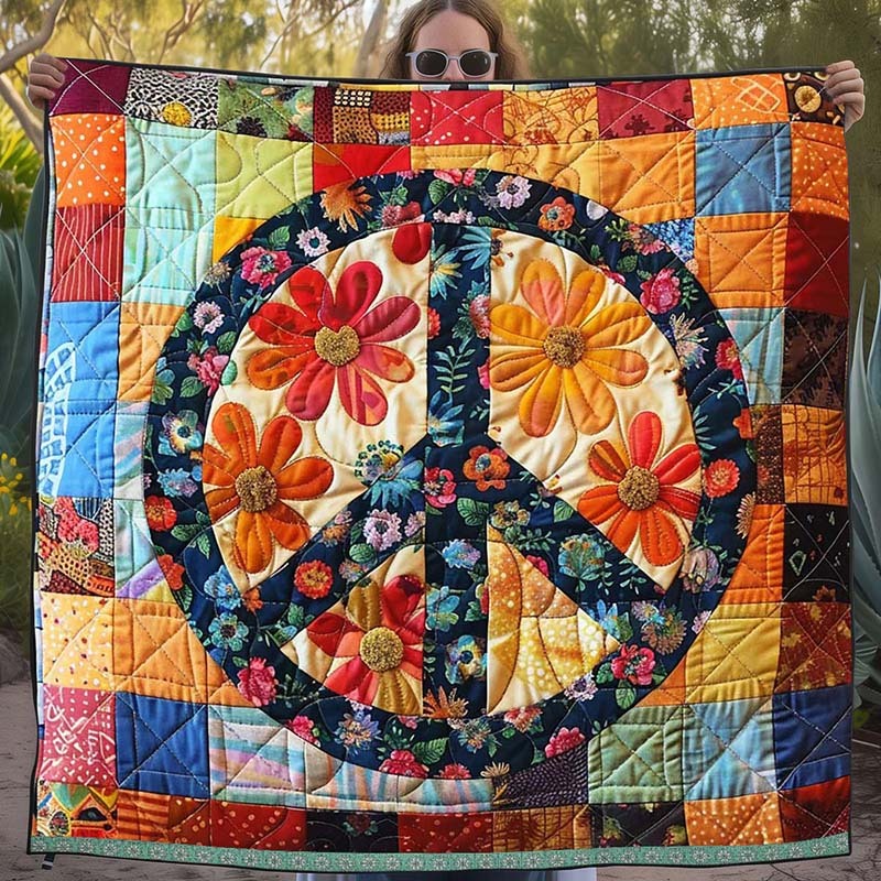 Trippy Hippie Sign Blanket - D250 - Premium Blanket-Jolura
