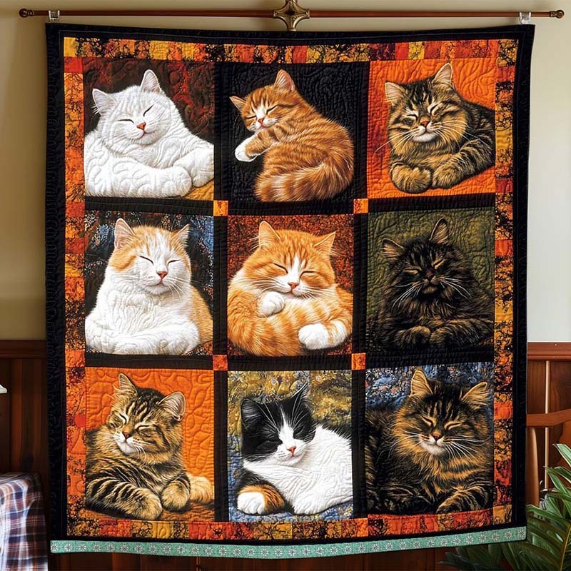 Sleeping Cat Collection Blanket - D251 - Premium Blanket-Jolura