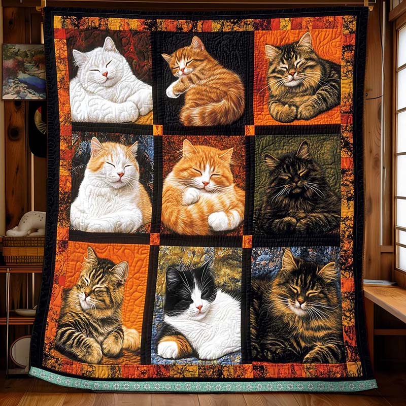Sleeping Cat Collection Blanket - D251 - Premium Blanket-Jolura