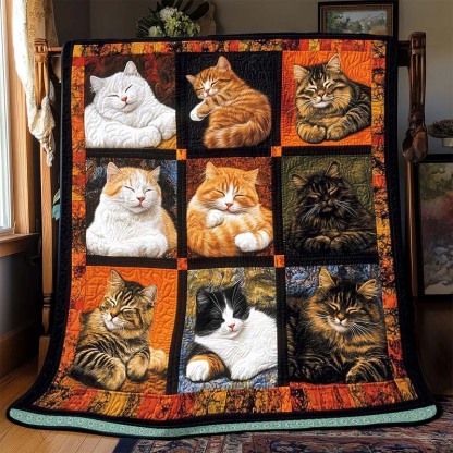 Sleeping Cat Collection Blanket - D251 - Premium Blanket-Jolura