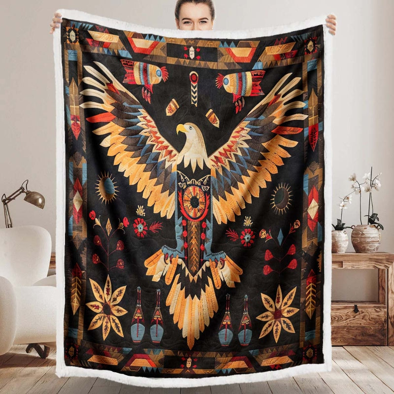 Eagle Native American Blanket - D257 - Premium Blanket-Jolura