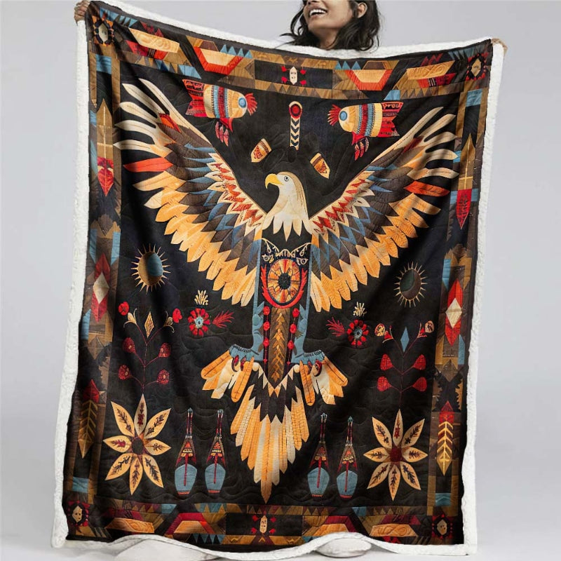 Eagle Native American Blanket - D257 - Premium Blanket-Jolura