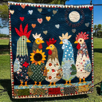 Moonlit Roosters Blanket - D260 - Premium Blanket-Jolura