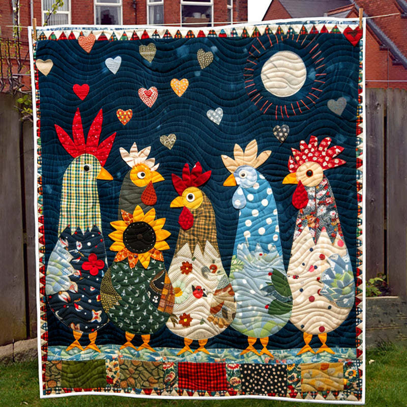 Moonlit Roosters Blanket - D260 - Premium Blanket-Jolura