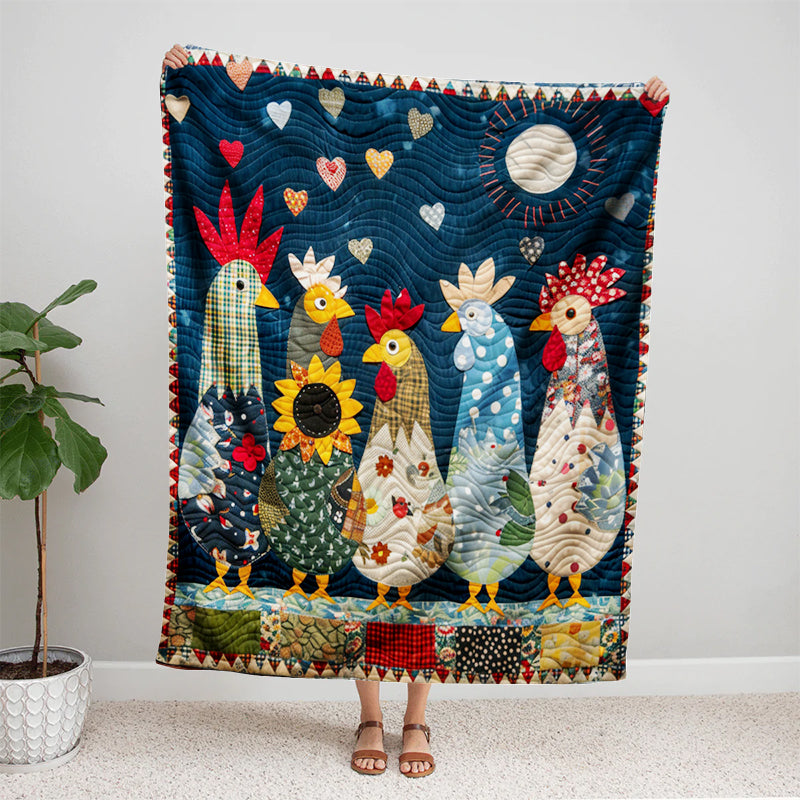Moonlit Roosters Blanket - D260 - Premium Blanket-Jolura