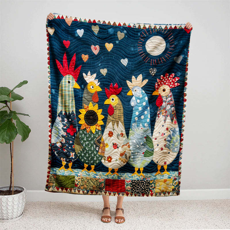 Moonlit Roosters Blanket - D260 - Premium Blanket-Jolura