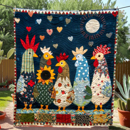 Moonlit Roosters Blanket - D260 - Premium Blanket-Jolura