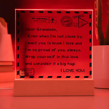 To My Grandson - I Love You - D351 -  LED Acrylic Plaque