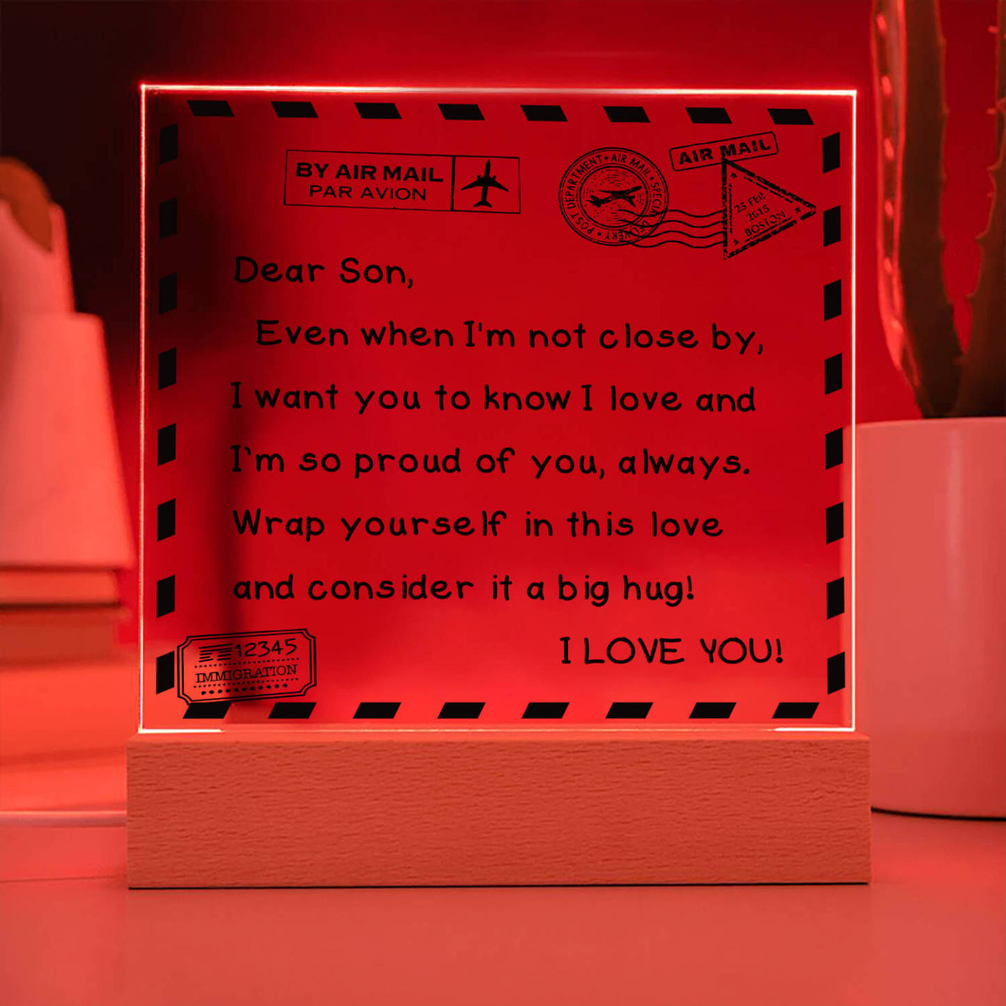 To My Son - I Love You - D351 -  LED Acrylic Plaque