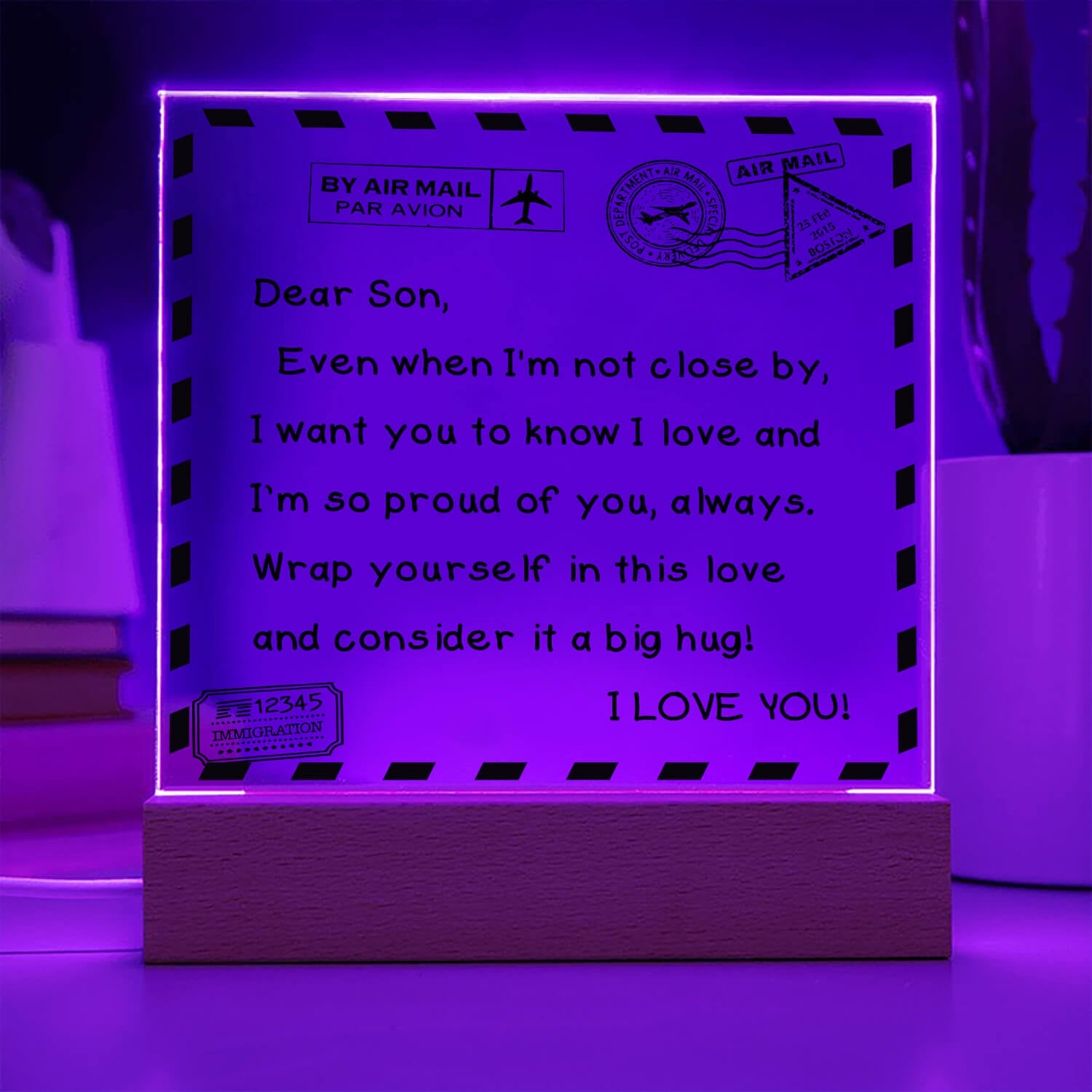 To My Son - I Love You - D351 -  LED Acrylic Plaque