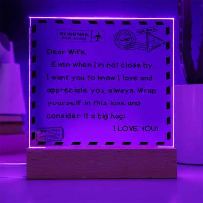 To My Wife - I Love You - D351 -  LED Acrylic Plaque