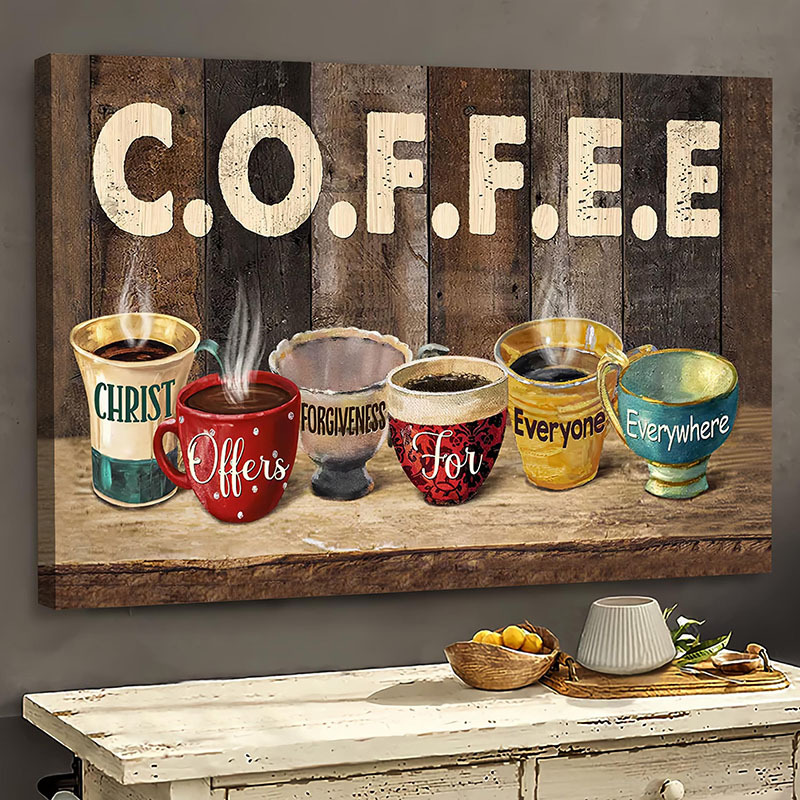 Coffee Christ Offers - D373 - Gallery Wrapped Canvas Prints