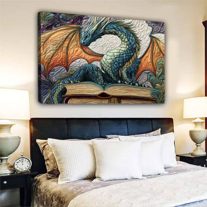 Twilight Guardian Dragon - D386 - Gallery Wrapped Canvas Prints