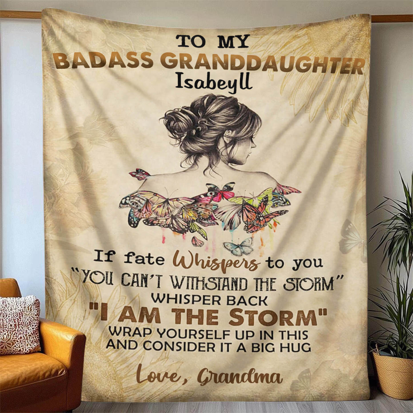 To My Daughter/Granddaughter - D393 - Personalized Custom Blanket