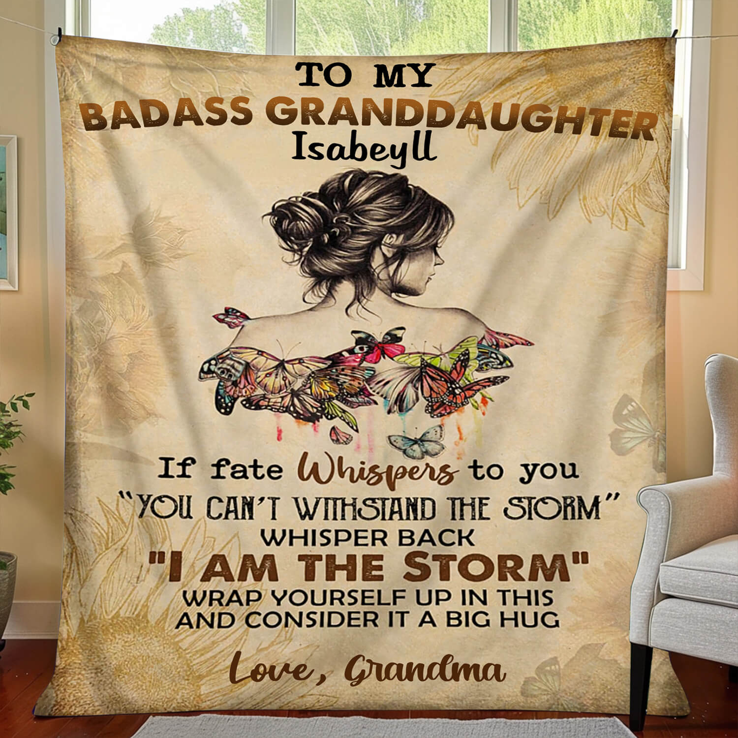 To My Daughter/Granddaughter - D393 - Personalized Custom Blanket