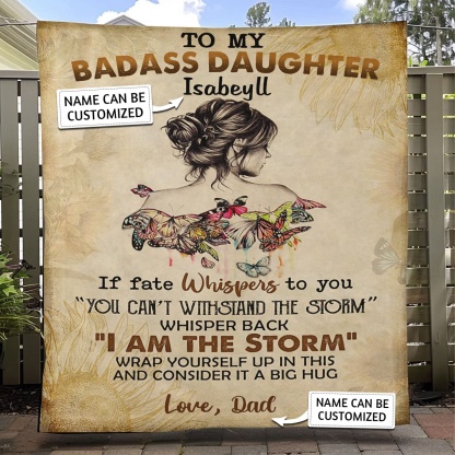To My Daughter/Granddaughter - D393 - Personalized Custom Blanket